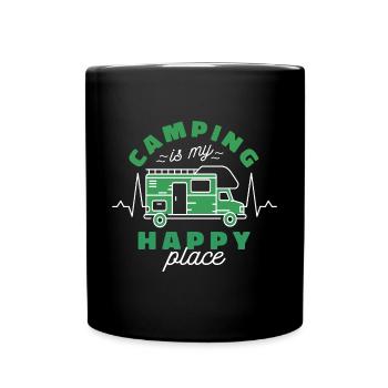 Campen Fahren - Tasse einfarbig - Schwarz - Vorne