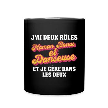 maman bonus danseuse je gère rétro 80s humour - Mug uni - noir - Devant