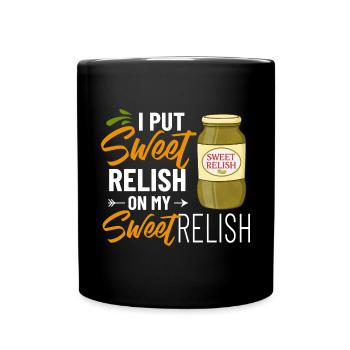 Sweet Relish Pickles Bottle Spice Jar - Full Colour Mug - black - Front