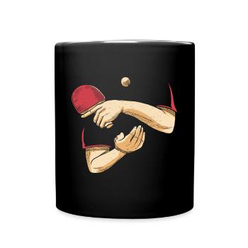 Aufschlag Tischtennisball Tischtennisspieler - Tasse einfarbig - Schwarz - Vorne