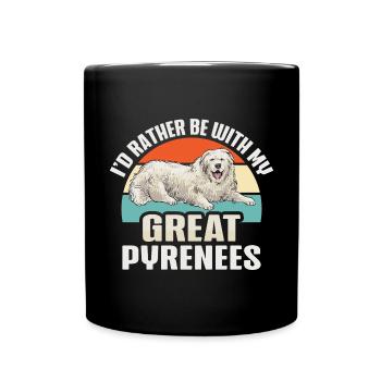 Je préfère être avec mes Grandes Pyrénées - Mug uni - noir - Devant
