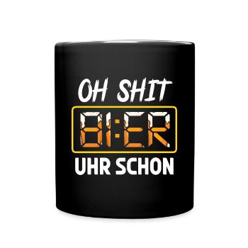 Lustig Bier Sprüche Geschenk Biertrinker Party Fun - Tasse einfarbig - Schwarz - Vorne