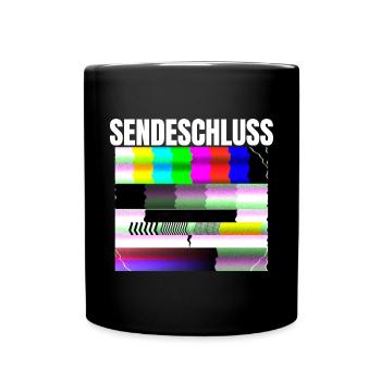Testbild Röhrenbildschirm Testbild Sendepause 80s - Tasse einfarbig - Schwarz - Vorne