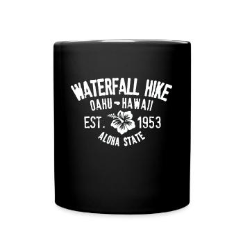 Waterfall Hike Oahu Hawaii - Full Colour Mug - black - Front