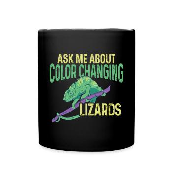 Caméléon, Lézard, Reptile, Herpétologiste - Mug uni - noir - Devant