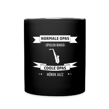 Jazz Opa Geschenk Großvater Jazz fan - Tasse einfarbig - Schwarz - Vorne