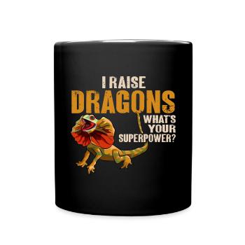 Kragenechse Frilled-neck lizard Reptil Herpetologe - Tasse einfarbig - Schwarz - Vorne