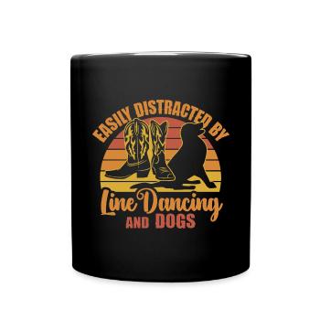 Line Dancing Cowboy Texas Line Dance Cadeau - Mug uni - noir - Devant