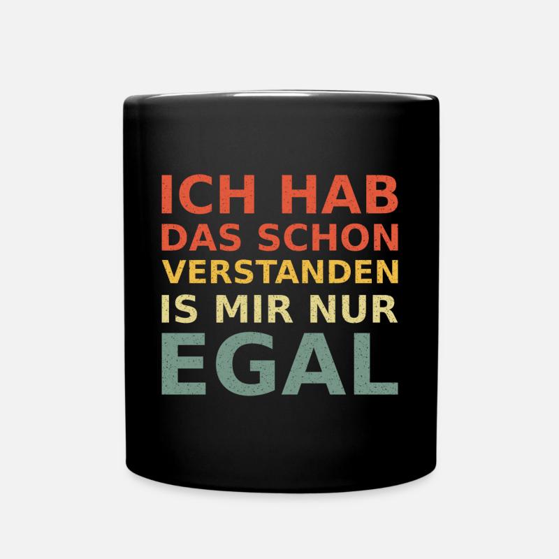 Mir egal vintage retro - Tasse einfarbig - Schwarz