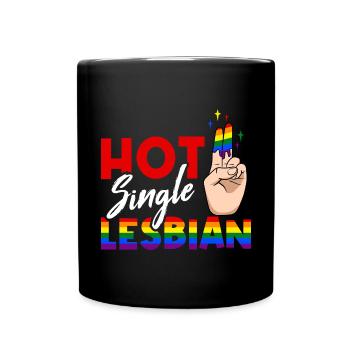 Hot Single Lesbian LGBTQ Lesbian Pride, CSD Pride - Mug uni - noir - Devant