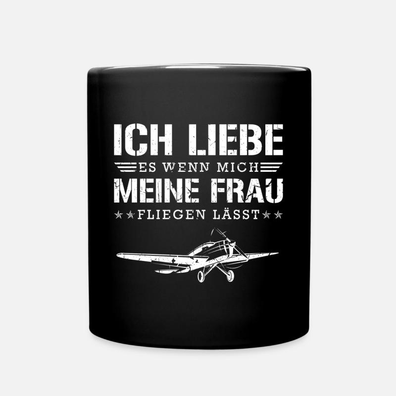 Piloten Motorflugzeug Segel Flieger - Tasse einfarbig - Schwarz