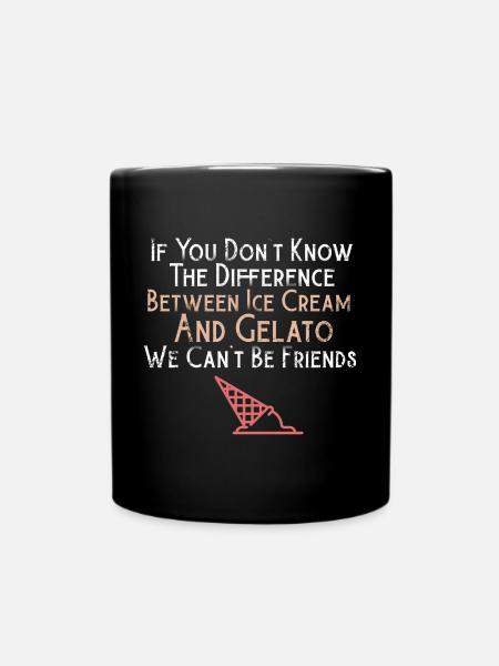 Drôle Gelato Lover Gelato Vs Crème glacée italienne Des - Mug uni - noir