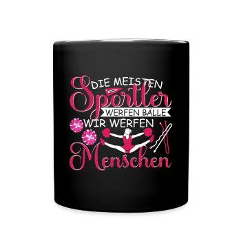 Cheerleading Cheerleader Wir werfen Menschen - Tasse einfarbig - Schwarz - Vorne