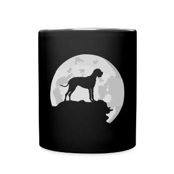 Great Dane Moon Silhouette - Full Colour Mug - black - Front