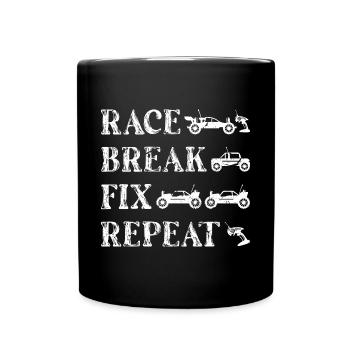 RC Auto Rennen - Tasse einfarbig - Schwarz - Vorne