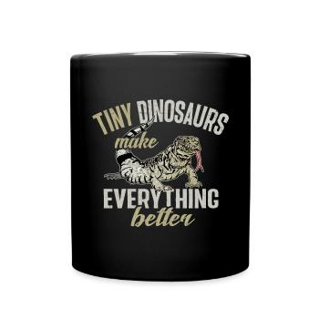 Tegu Eidechse Reptil Herpetologe - Tasse einfarbig - Schwarz - Vorne