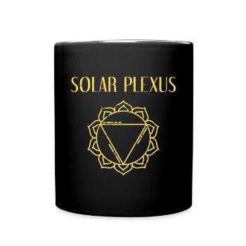 Gelbes Chakra Solarplexus - Tasse einfarbig - Schwarz - Vorne