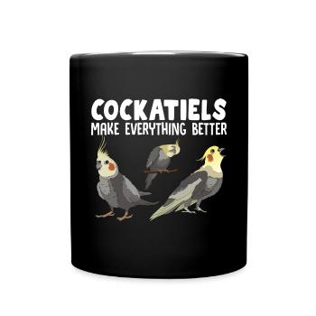 Cockatiel Cockatiel Cockatoo Perroquet Oiseau Cadeau - Mug uni - noir - Devant