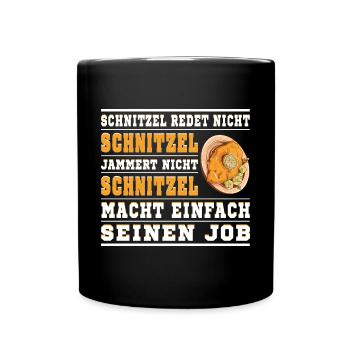 Schnitzel redet nicht Schnitzel - Tasse einfarbig - Schwarz - Vorne