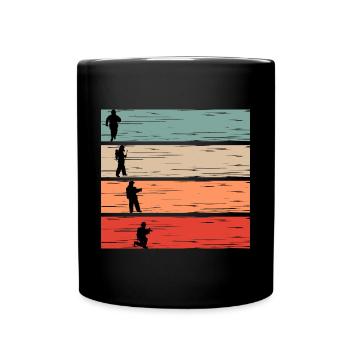 Feuerwehrmann Feuerwehr retro Vater Geschenk - Tasse einfarbig - Schwarz - Vorne