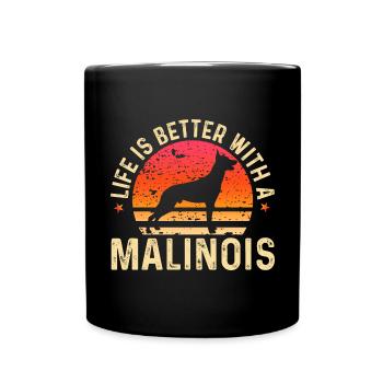 Malinois Belgian Shepherd Mechelaar Dog - Full Colour Mug - black - Front