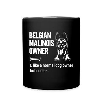 Malinois Belgischer Schäferhund Mechelaar Hund - Tasse einfarbig - Schwarz - Vorne