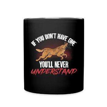 Malinois Belgian Shepherd Mechelaar Dog - Full Colour Mug - black - Front
