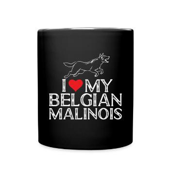 Malinois Belgian Shepherd Mechelaar Dog - Full Colour Mug - black - Front