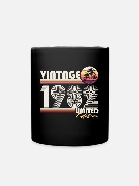 Jahrgang 1982 Vintage Retro Geburtstag Geschenk - Tasse einfarbig - Schwarz
