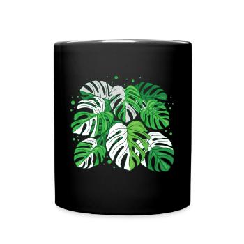 Variegated Monstera - Tasse einfarbig - Schwarz - Vorne