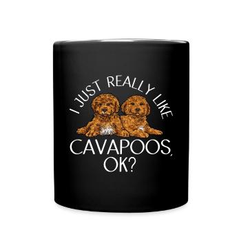 Cavapoo Cavoodle Capoodle Dog - Full Colour Mug - black - Front