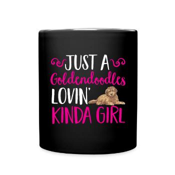 Goldendoodle Doodle Hund - Tasse einfarbig - Schwarz - Vorne