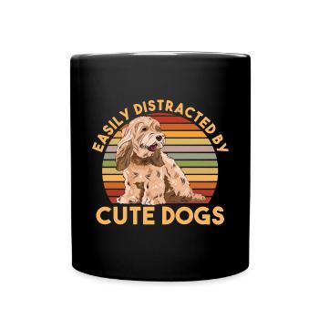 Cockapoo Hund - Tasse einfarbig - Schwarz - Vorne
