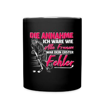 Eishockey Mädchen Eishockeyspielerin - Tasse einfarbig - Schwarz - Vorne