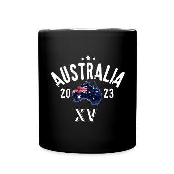 Australien XV Rugby-Nationalmannschaft - Tasse einfarbig - Schwarz - Vorne