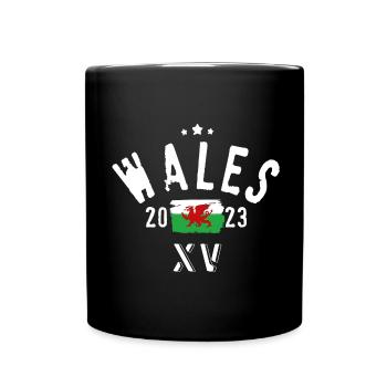 Wales XV Rugby-Nationalmannschaft - Tasse einfarbig - Schwarz - Vorne