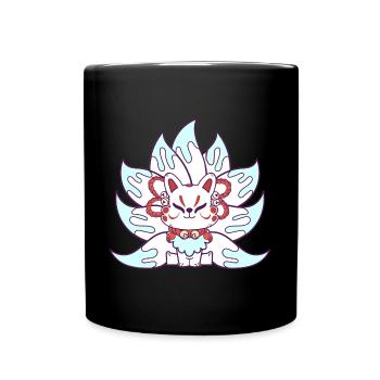 Kitsune Fuchs - Tasse einfarbig - Schwarz - Vorne