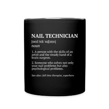 Manucure Technicienne Ongles Salon de Nail - Mug uni - noir - Devant