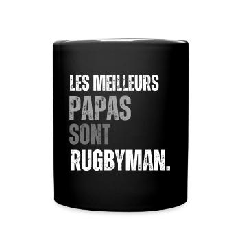 T-shirt Rugby Meilleur papa - Mug uni - noir - Devant