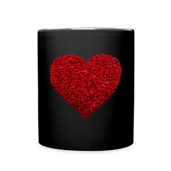 Herz voller Schmetterlinge Schmetterling Liebe - Tasse einfarbig - Schwarz - Vorne