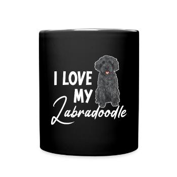 Labradoodle Dog - Full Colour Mug - black - Front