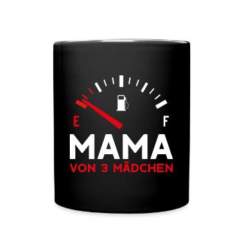 MAMA 3 MÄDCHEN DREI TÖCHTER MUTTERTAG - Tasse einfarbig - Schwarz - Vorne