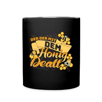 Imker der der mit dem Honig dealt - Tasse einfarbig - Schwarz - Vorne