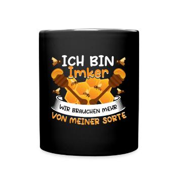 Bienenzüchter Biene Imker wir brauche mehr - Tasse einfarbig - Schwarz - Vorne