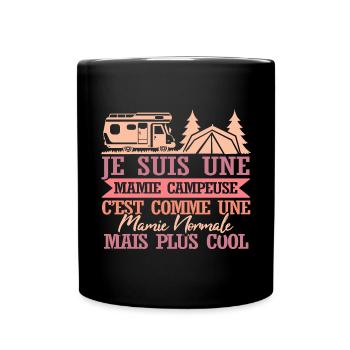 Mamie Campeuse Camping-Car Femme - Mug uni - noir - Devant