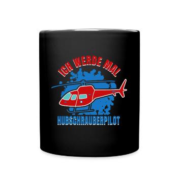 Hubschrauber Helikopter Hubschrauberpilot - Tasse einfarbig - Schwarz - Vorne