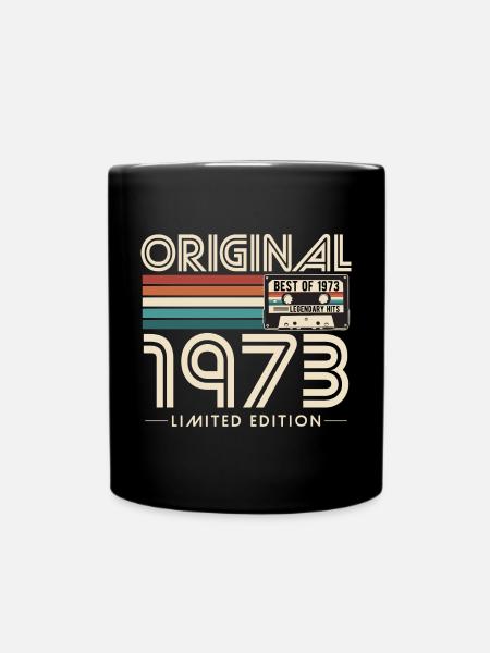 Jahrgang 1973 geboren Vintage Geburtstag Retro - Tasse einfarbig - Schwarz