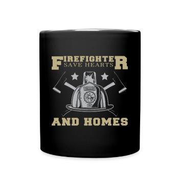Feuerwehrmann Feuerwehr & Sprüche - Tasse einfarbig - Schwarz - Vorne
