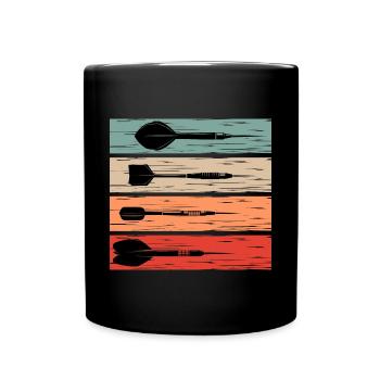 Fléchettes fléchettes rétro joueur idée cadeau - Mug uni - noir - Devant