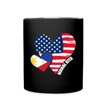 Awesome Mahal Kita Filipino American Hearts - Full Colour Mug - black - Front